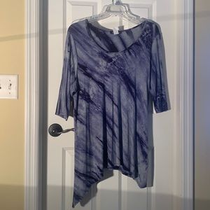 2X Only Nine navy and gray tones top .